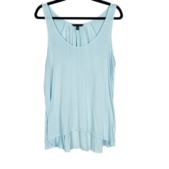 Banana Republic Womens M Blue Pleated Back High Low Hem Sleeveless Blouse Top - Picture 1 of 9